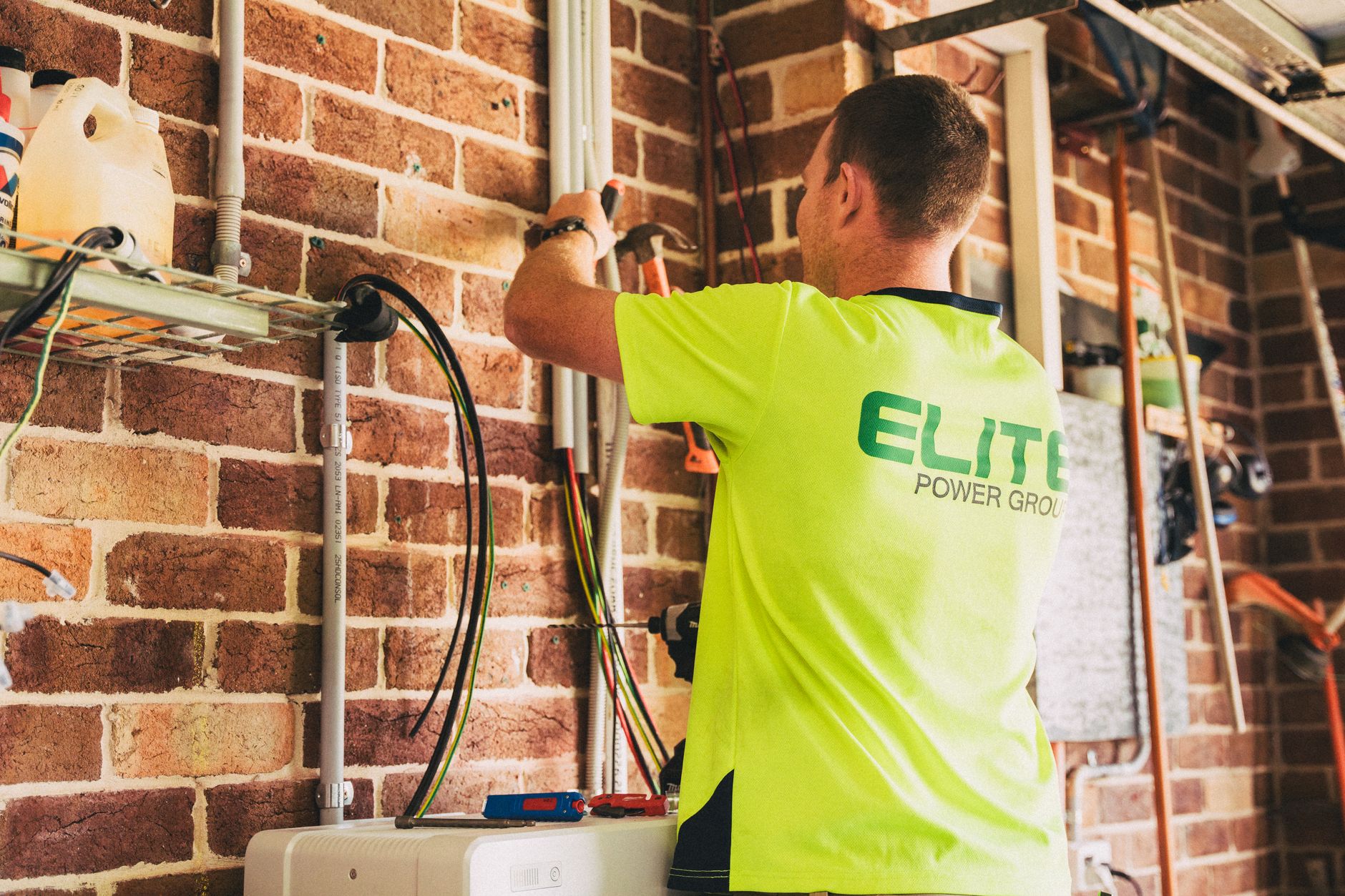 Heating technician working on a home system